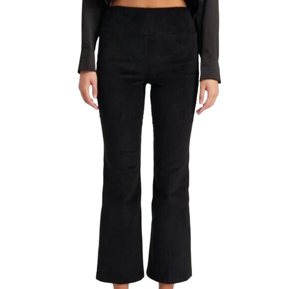 SPRWMN Pants - SPRWMN XS Black Corduroy Ankle Flare Pants Pull On Stretch High Rise